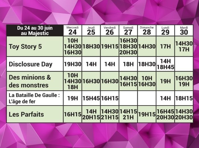 Programme du cinéma du 24 au 30 Juin