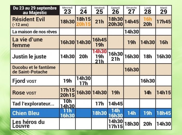 semaine du 23au29 septembre
